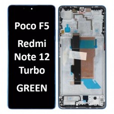 Xiaomi Poco F5 / Redmi Note 12 Turbo (5G) (2023) LCD touch screen (Original Service Pack) with frame [Green] 560003M16T00